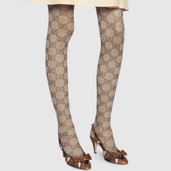 Gucci GG Brown monogram tights - Picture 2 of 6
